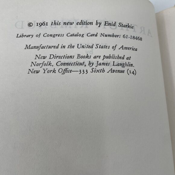 Arthur Rimbaud French Poet Enid Starkie 1961 New Directions Hardcover DJ Vintage - Picture 4 of 12